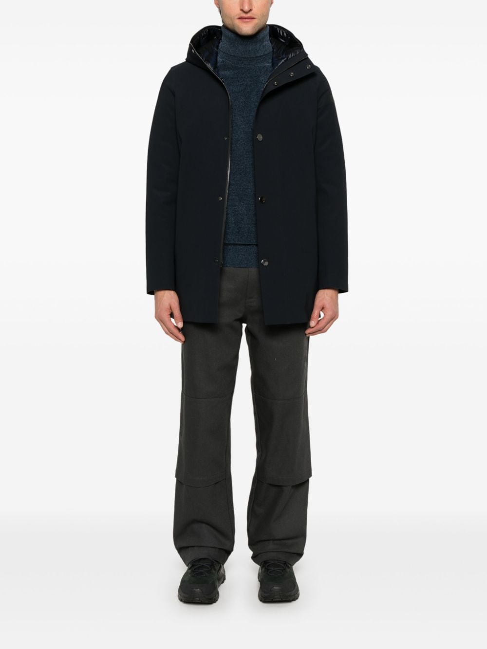 RRD - Pull en velours à col roulé bleu - Lothaire