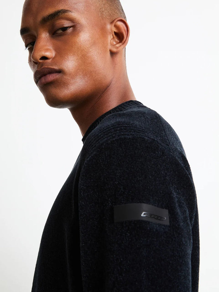 RRD - Pull ras du cou Velvet Round Knit Bleu noir - Lothaire