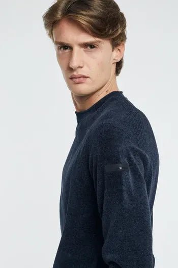 RRD - Pull Velvet Round Knit Blue Black - Lothaire