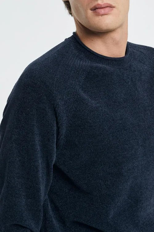 RRD - Pull Velvet Round Knit Blue Black - Lothaire