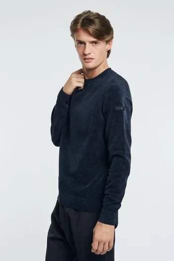 RRD - Pull Velvet Round Knit Blue Black - Lothaire