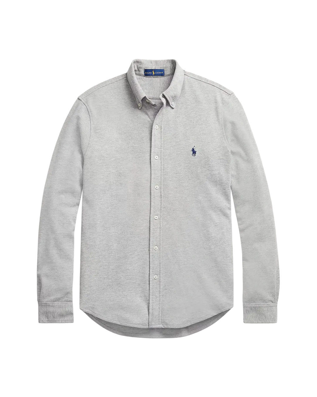 POLO RALPH LAUREN - Chemise ultra-légère en coton piqué Gris clair chiné