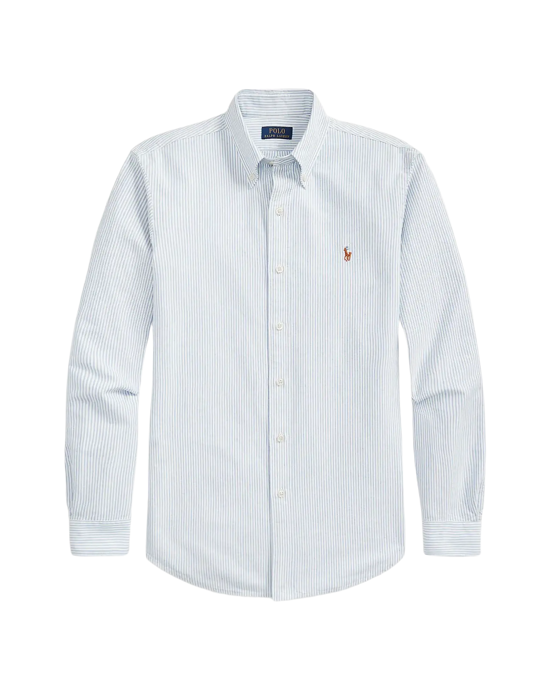 POLO RALPH LAUREN - Chemise Oxford rayée Custom Fit Bleu / Blanc