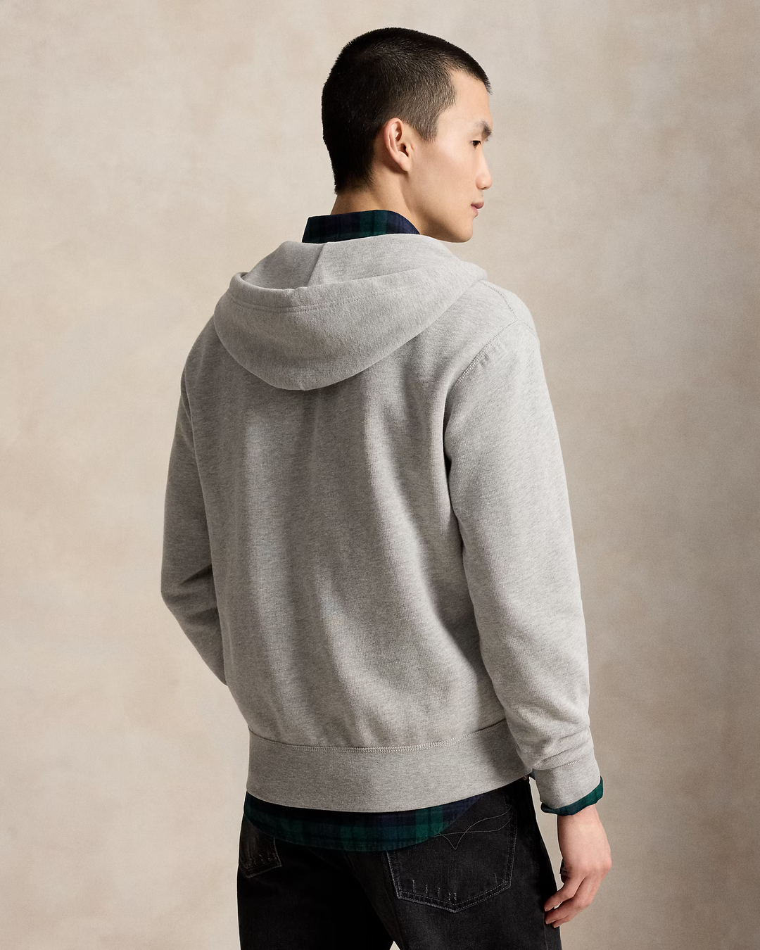 POLO RALPH LAUREN - Sweat à capuche RL en molleton Gris chiné
