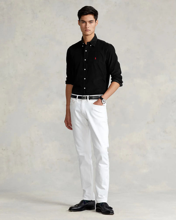 POLO RALPH LAUREN - Chemise ajustée en velours côtelé de coton Noir