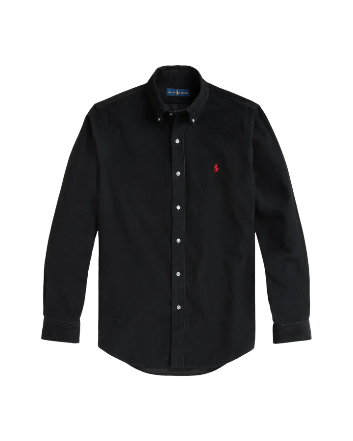 POLO RALPH LAUREN - Chemise ajustée en velours côtelé de coton Noir