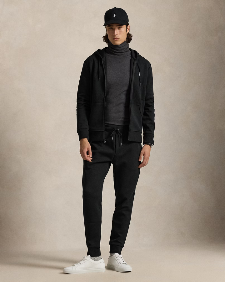POLO RALPH LAUREN - Sweat à capuche en maille double Noir