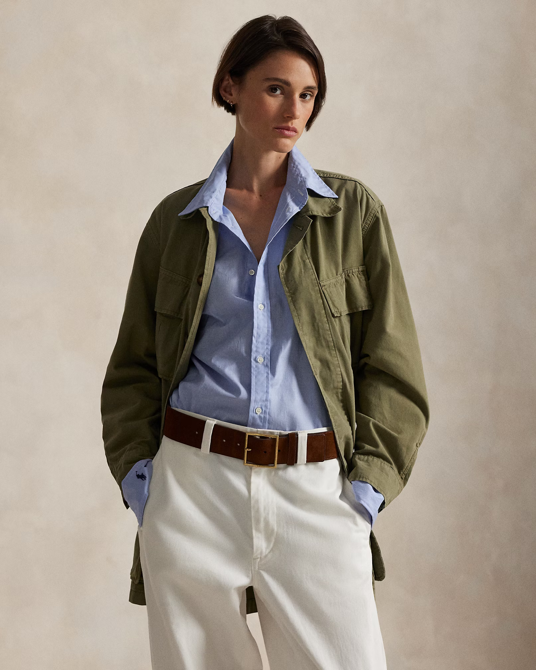 POLO RALPH LAUREN - Veste utilitaire en toile de coton Vert olive