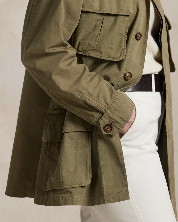 POLO RALPH LAUREN - Veste utilitaire en toile de coton Vert olive