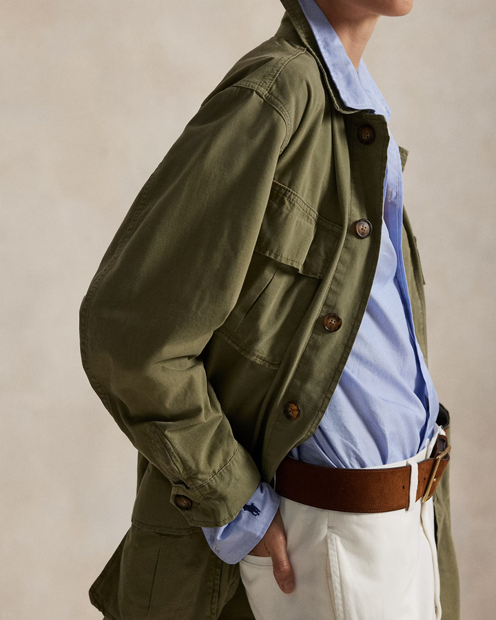 POLO RALPH LAUREN - Veste utilitaire en toile de coton Vert olive