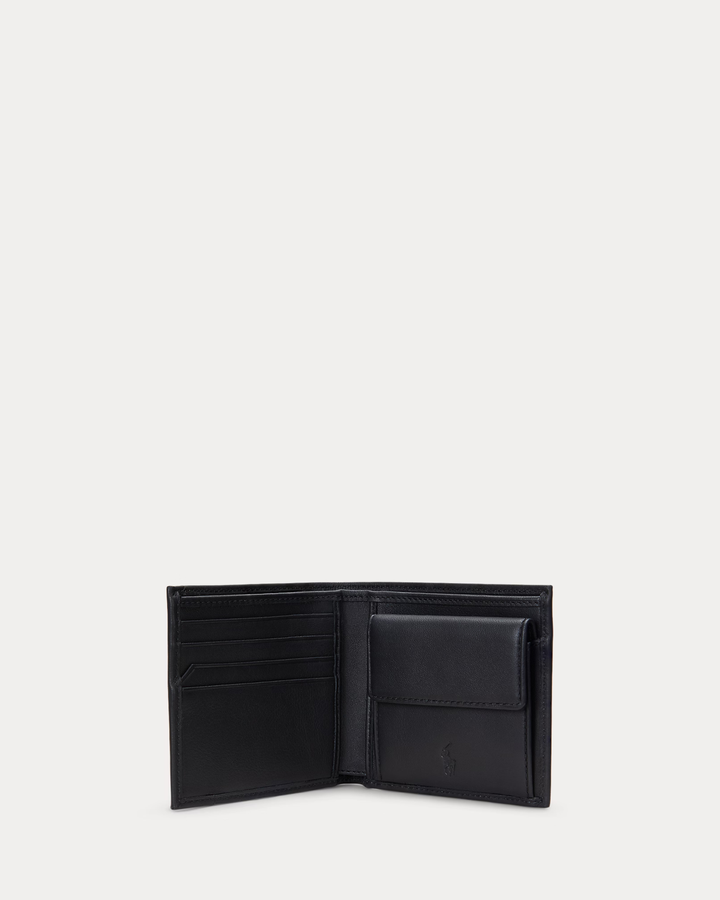 POLO RALPH LAUREN - Portefeuille en cuir lisse Noir
