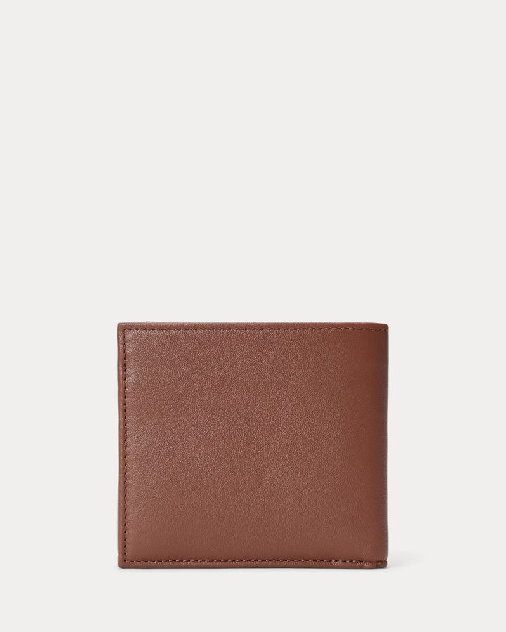 POLO RALPH LAUREN - Portefeuille en cuir lisse Marron