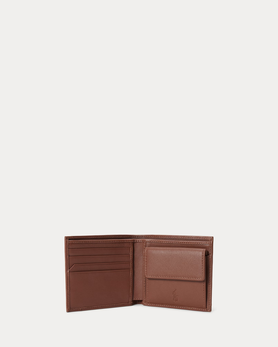 POLO RALPH LAUREN - Portefeuille en cuir lisse Marron