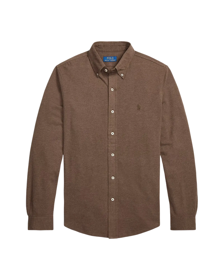 POLO RALPH LAUREN - Chemise ultra légère en coton piqué Marron taupe
