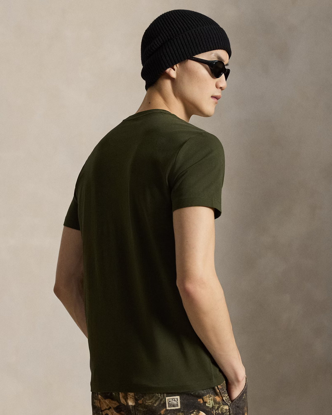 POLO RALPH LAUREN - T-shirt col rond en jersey Custom Slim Fit Vert olive