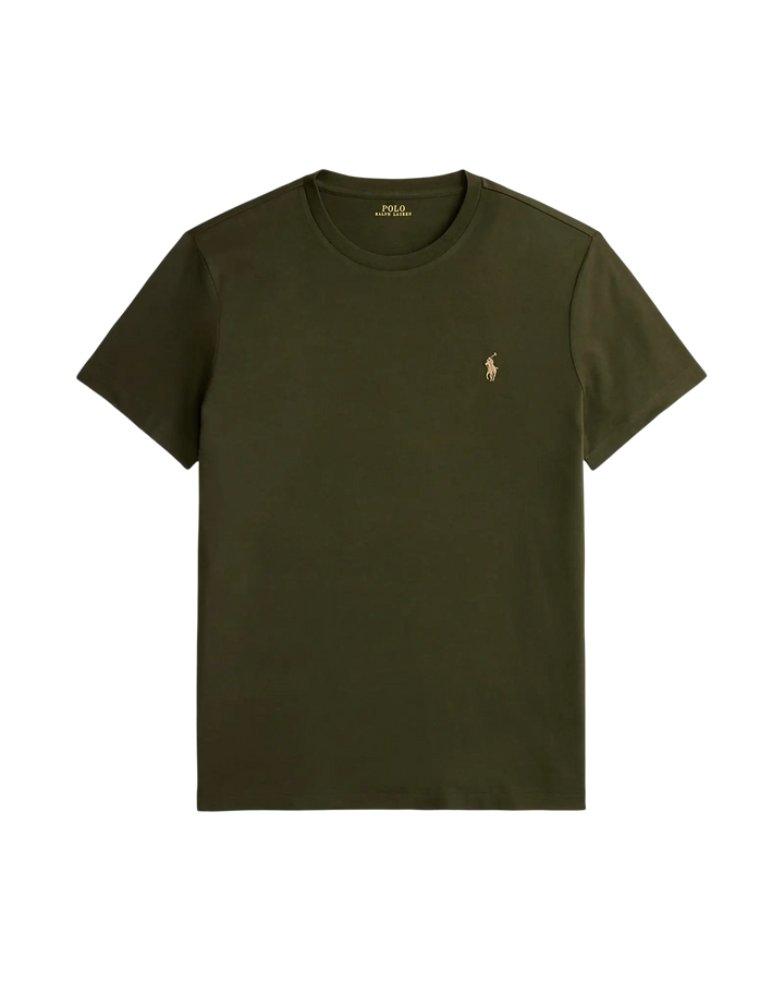 POLO RALPH LAUREN - T-shirt col rond en jersey Custom Slim Fit Vert olive