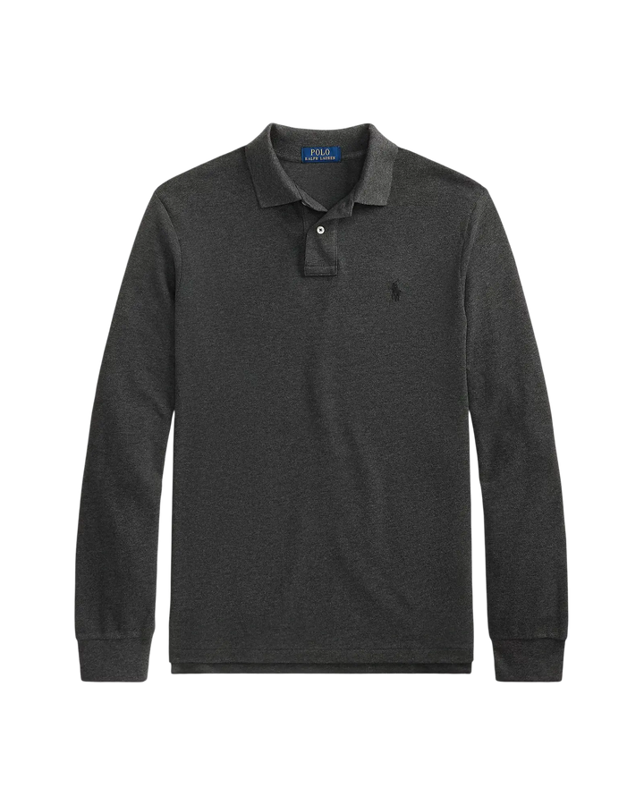 POLO RALPH LAUREN - Polo Custom Slim Fit en coton piqué Gris chiné