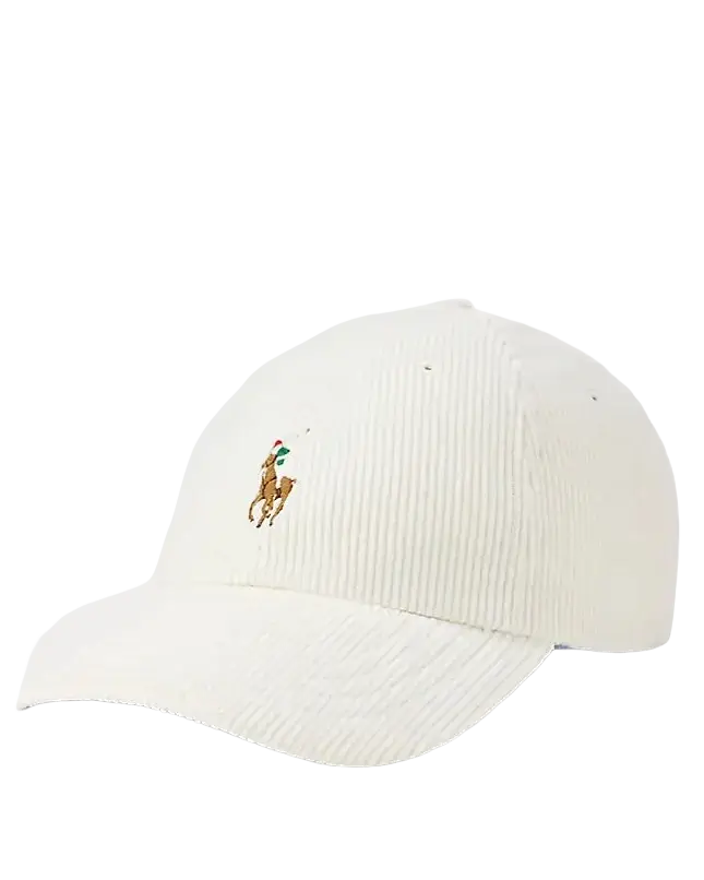 POLO RALPH LAUREN - Casquette en velours côtelé Blanc chaud