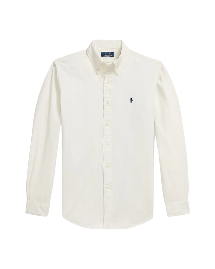 POLO RALPH LAUREN - Chemise ajustée en velours côtelé de coton Crème