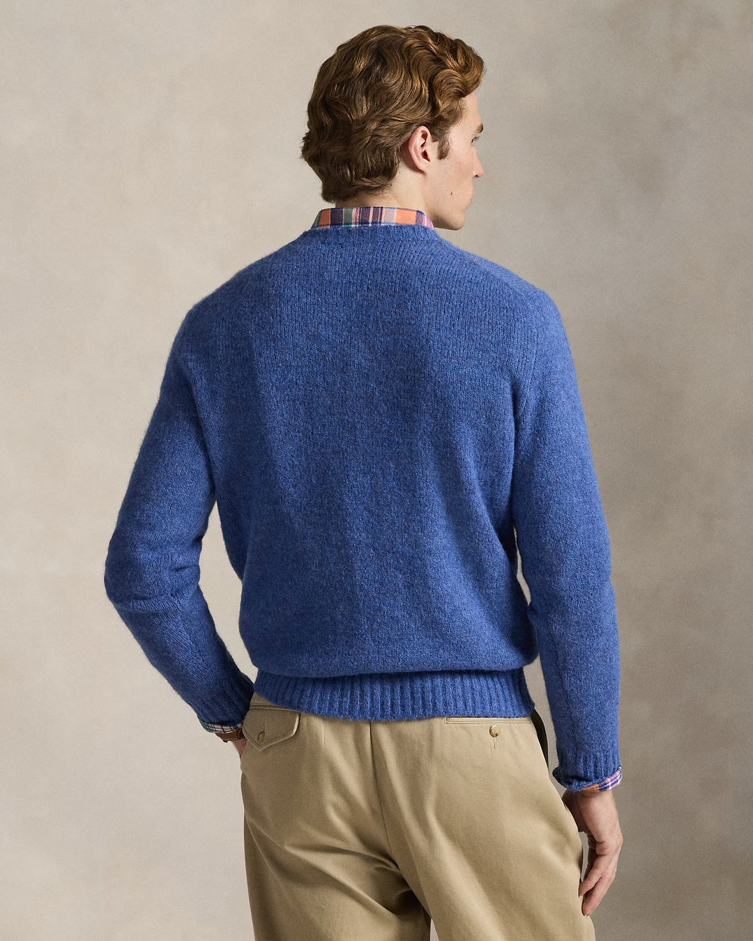 POLO RALPH LAUREN - Pull texturé à col rond Bleu chiné