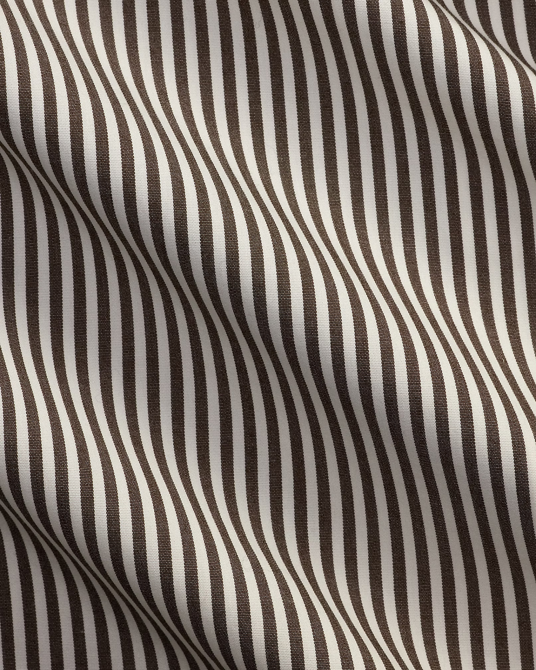 POLO RALPH LAUREN - Chemise rayée en popeline Custom Fit Marron cannelle / Blanc