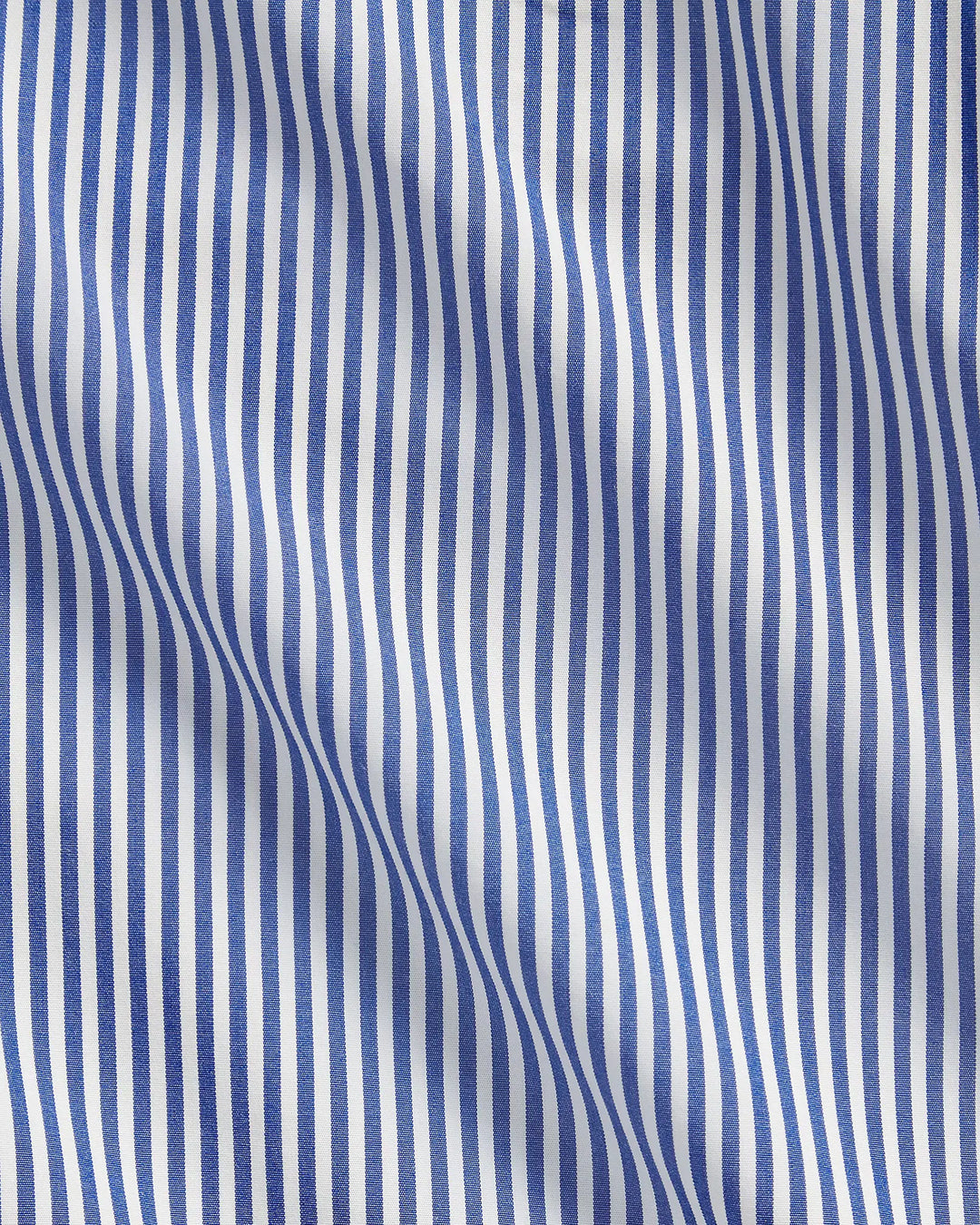 POLO RALPH LAUREN - Chemise rayée Custom Fit en popeline Bleu roi / Blanc