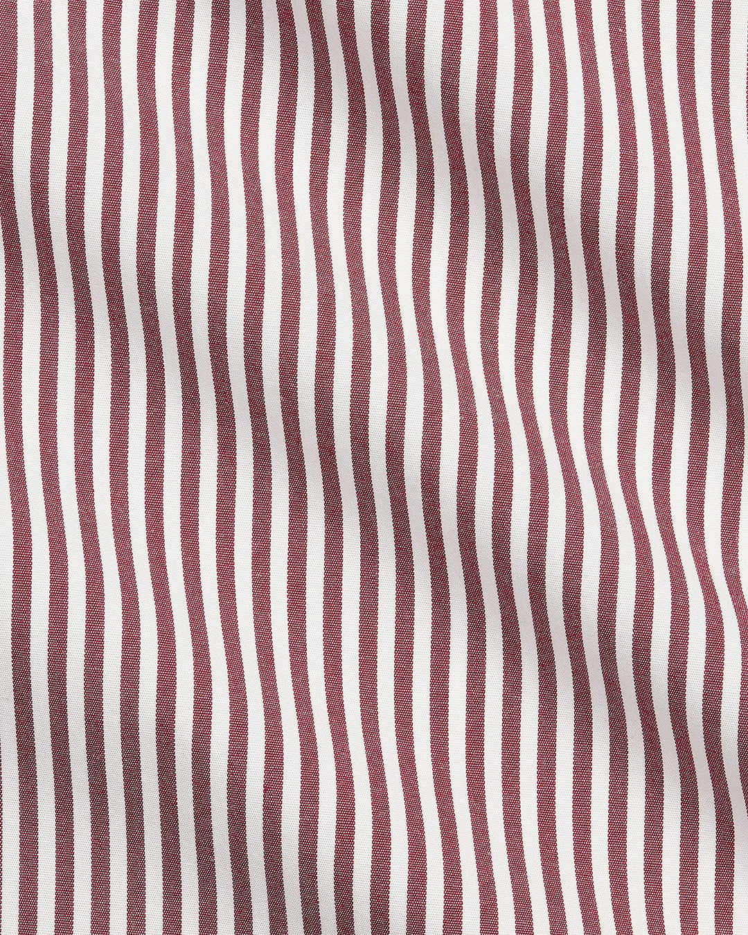 POLO RALPH LAUREN - Chemise rayée Custom Fit en popeline de coton stretch Lie-de-vin / Blanc
