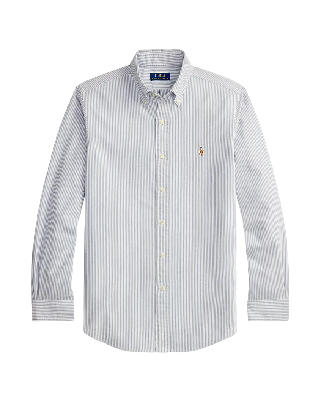 POLO RALPH LAUREN - Chemise Oxford à rayures Custom Fit Bleu marine / Blanc