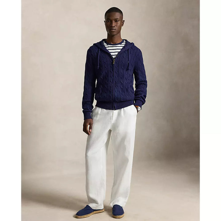 POLO RALPH LAUREN – Cardigan zippé à capuche Bleu marine
