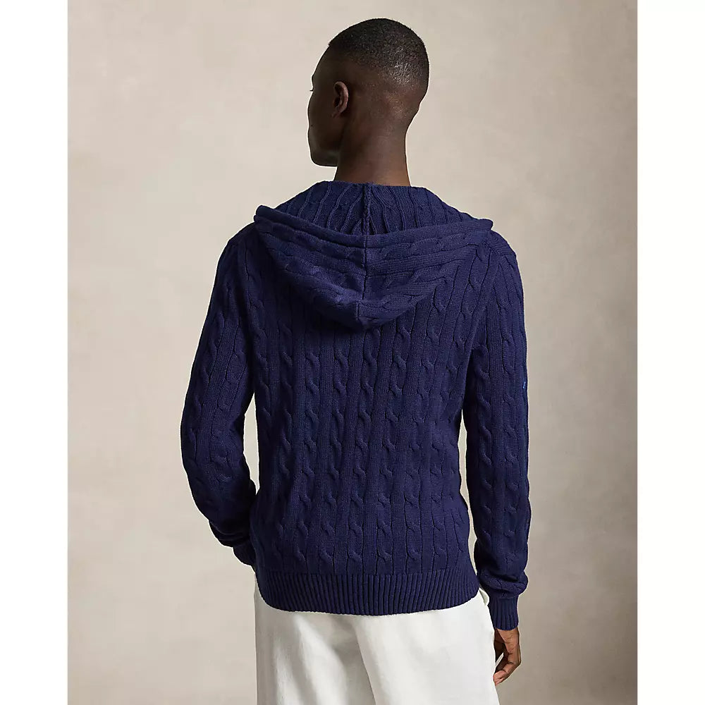POLO RALPH LAUREN – Cardigan zippé à capuche Bleu marine