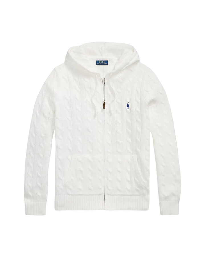 POLO RALPH LAUREN – Cardigan zippé à capuche Blanc