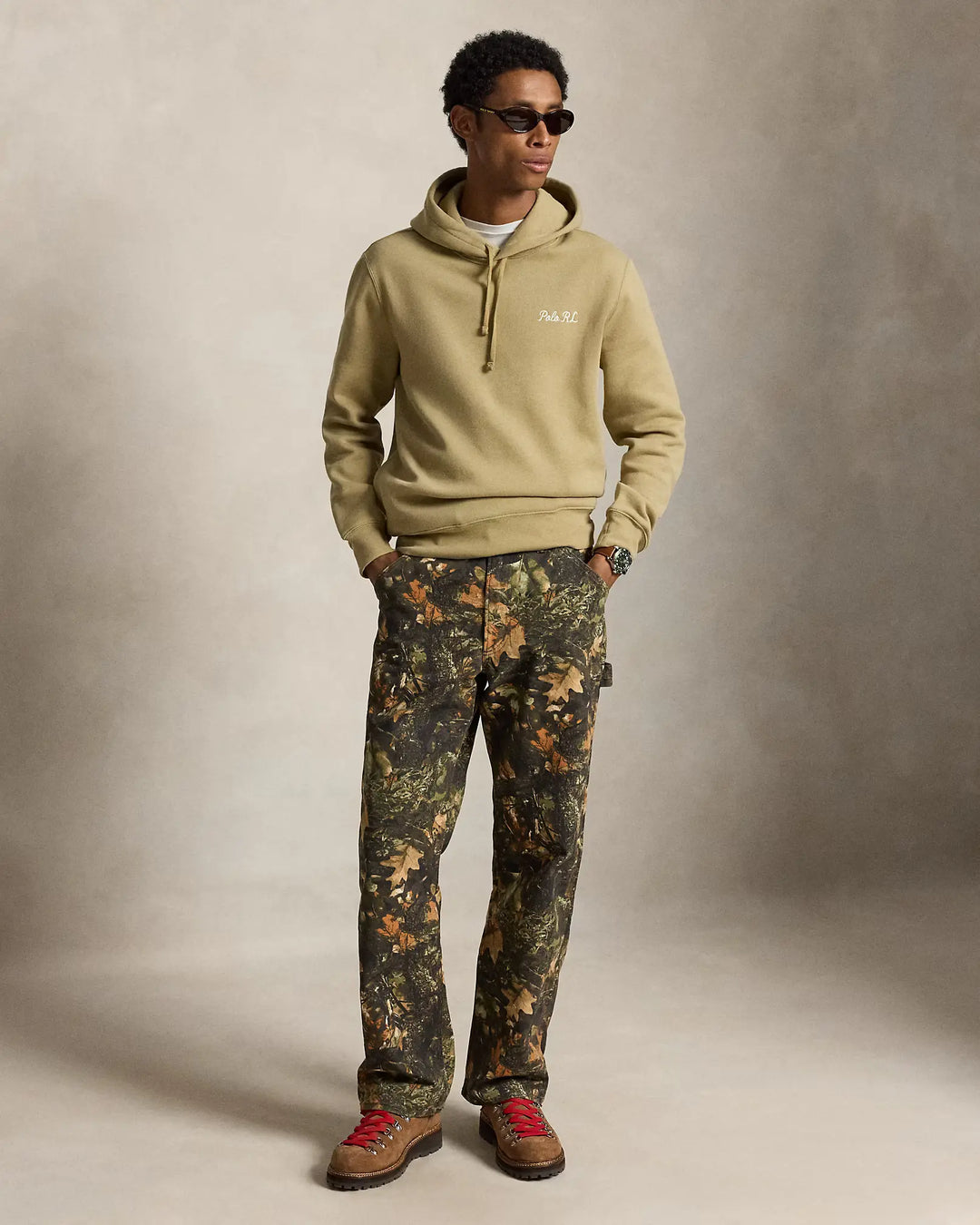 POLO RALPH LAUREN - Sweat à capuche Polo Bear en molleton Kaki