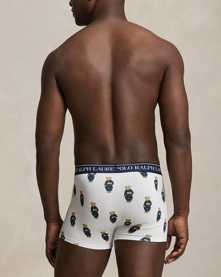 POLO RALPH LAUREN - Lot de 3 boxers classiques en coton stretch Marine / Vert / Blanc