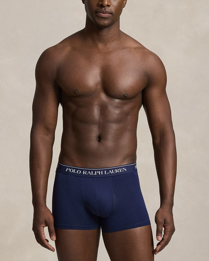 POLO RALPH LAUREN - Lot de 3 boxers classiques en coton stretch Marine / Vert / Blanc