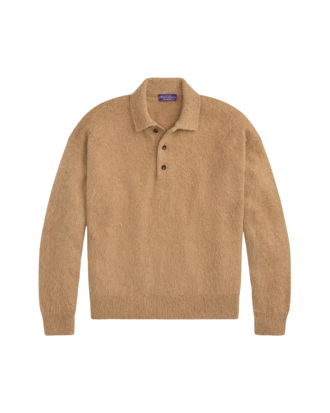 POLO RALPH LAUREN - Pull polo Relaxed Fit en cachemire et alpaga Camel chiné