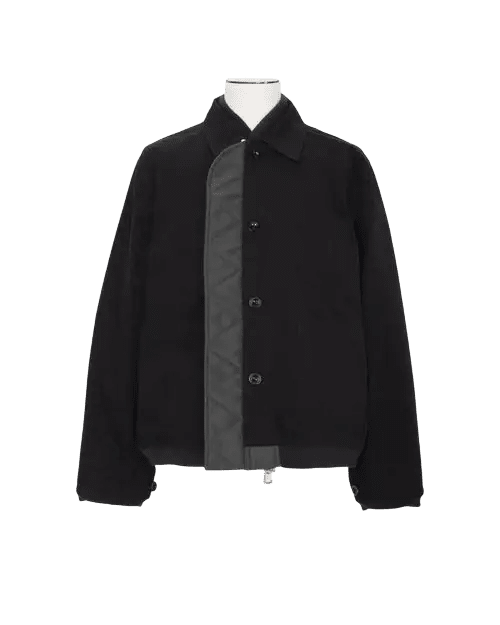 SACAI - Blouson réversible Nylon Twill x Rip Stop Noir / Kaki foncé - Lothaire