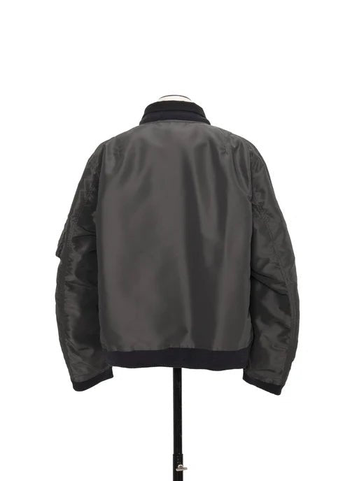 SACAI - Blouson réversible Nylon Twill x Rip Stop Noir / Kaki foncé - Lothaire