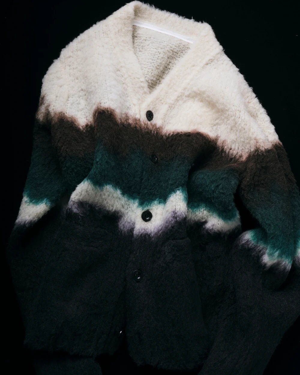 SACAI - Cardigan en maille Chusen-Dyed Noir multicolore - Lothaire