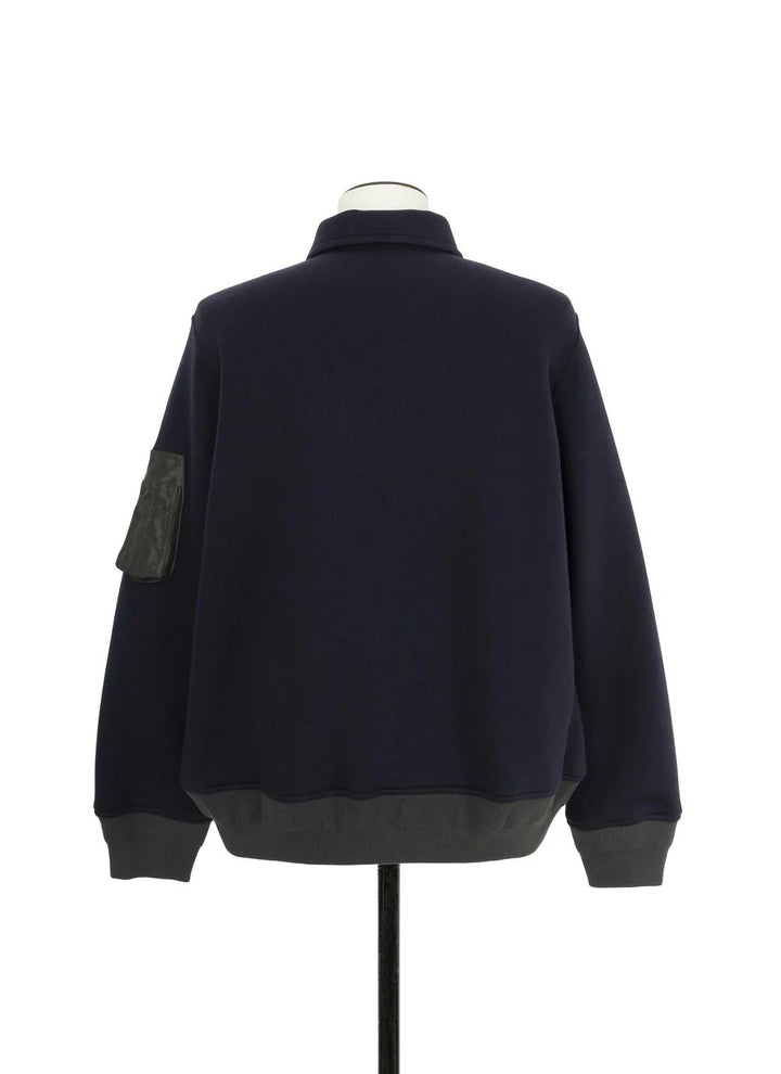 SACAI - Polo Sweat Marine / Kaki foncé - Lothaire