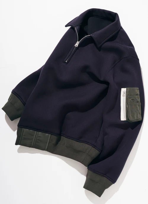SACAI - Polo Sweat Marine / Kaki foncé - Lothaire