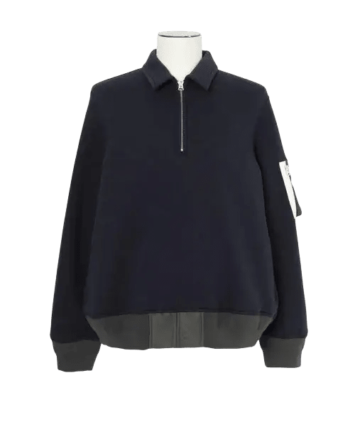 SACAI - Polo Sweat Marine / Kaki foncé - Lothaire