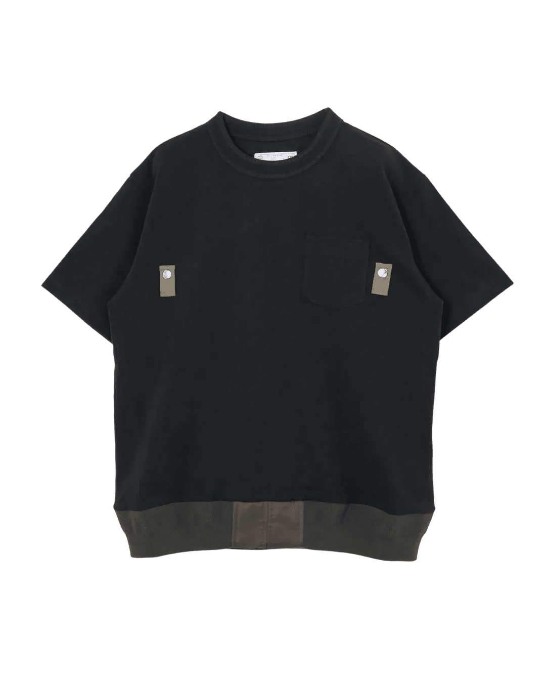 SACAÏ - T-shirt en Jersey de Coton Bleu Marine / Kaki - Lothaire
