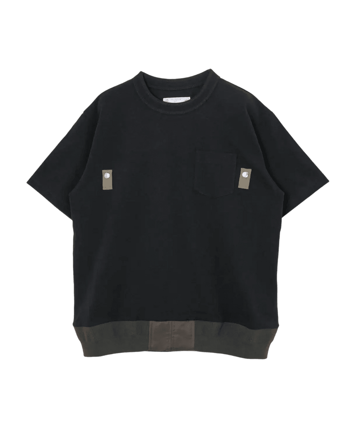 SACAÏ - T-shirt en Jersey de Coton Bleu Marine / Kaki - Lothaire
