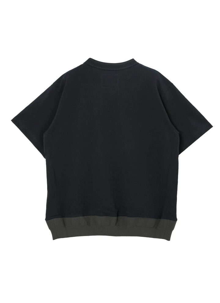 SACAÏ - T-shirt en Jersey de Coton Bleu Marine / Kaki - Lothaire