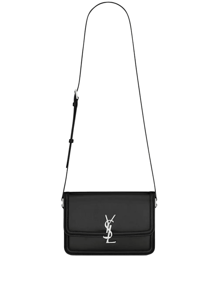 Saint Laurent Sacoche en cuir à plaque logo - Lothaire