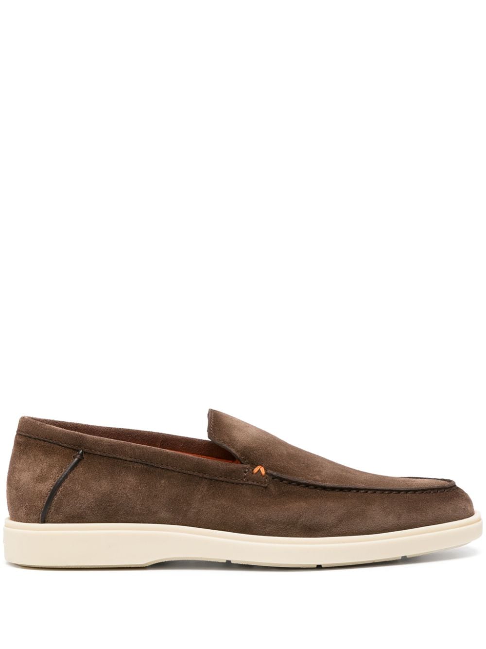 Santoni - Mocassins en daim chocolat - Lothaire