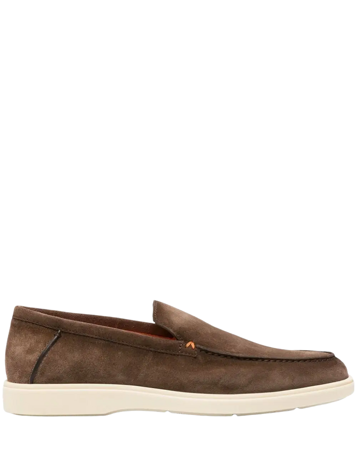 Santoni - Mocassins en daim chocolat - Lothaire