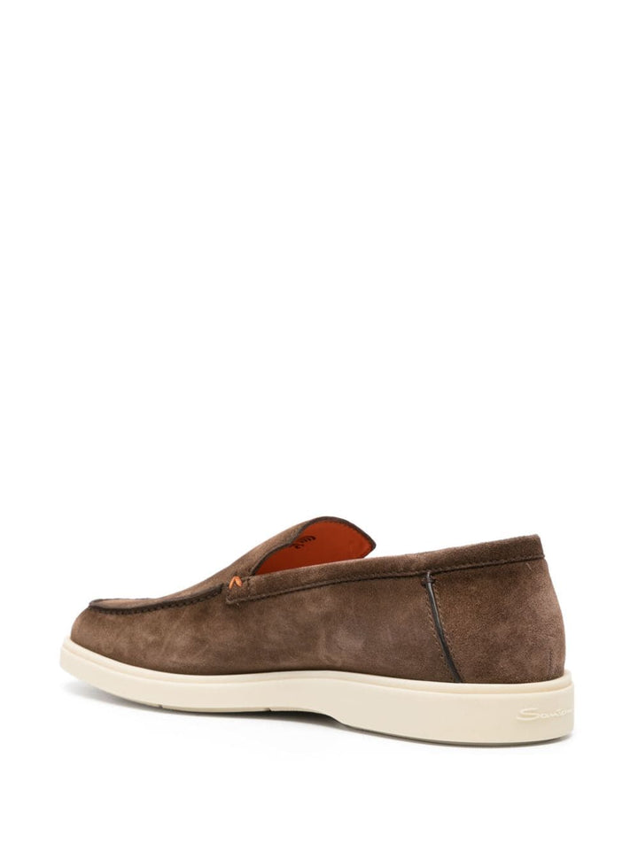 Santoni - Mocassins en daim chocolat - Lothaire