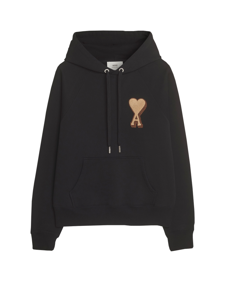 AMI - Sweatshirt Noir Ami de Cœur en Coton