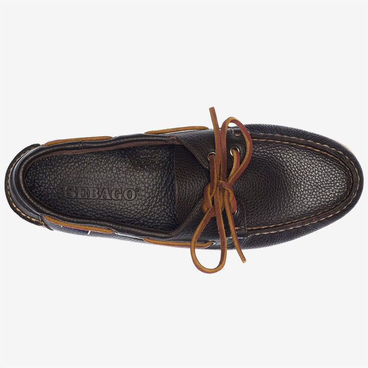 SEBAGO - Chaussures bateau Docksides PORTLAND MARTELLATO Marron foncé - Lothaire